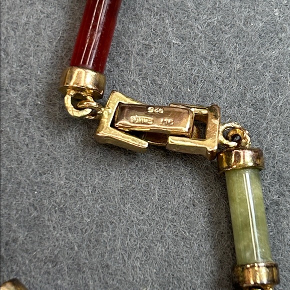 Multicolor Jade and 925 Bracelet - Picture 5 of 7